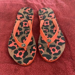 Bright red coach flip flops. Barely worn. Great condition. Size 9B.